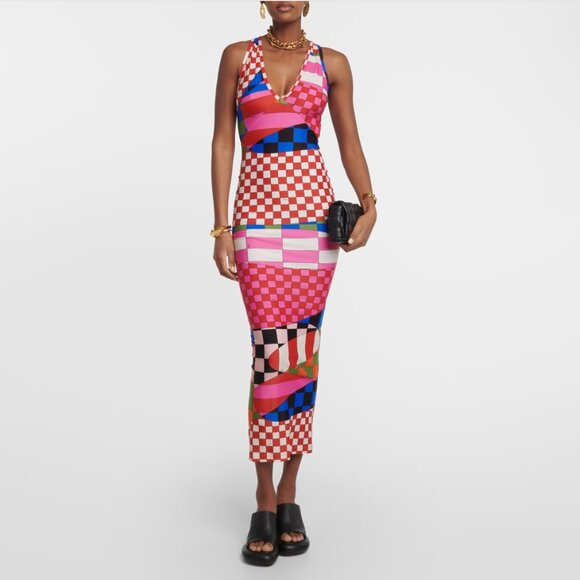 Emilio Pucci Giardino Print Long Dress Maxi Stretch-jersey - Picture 15 of 16